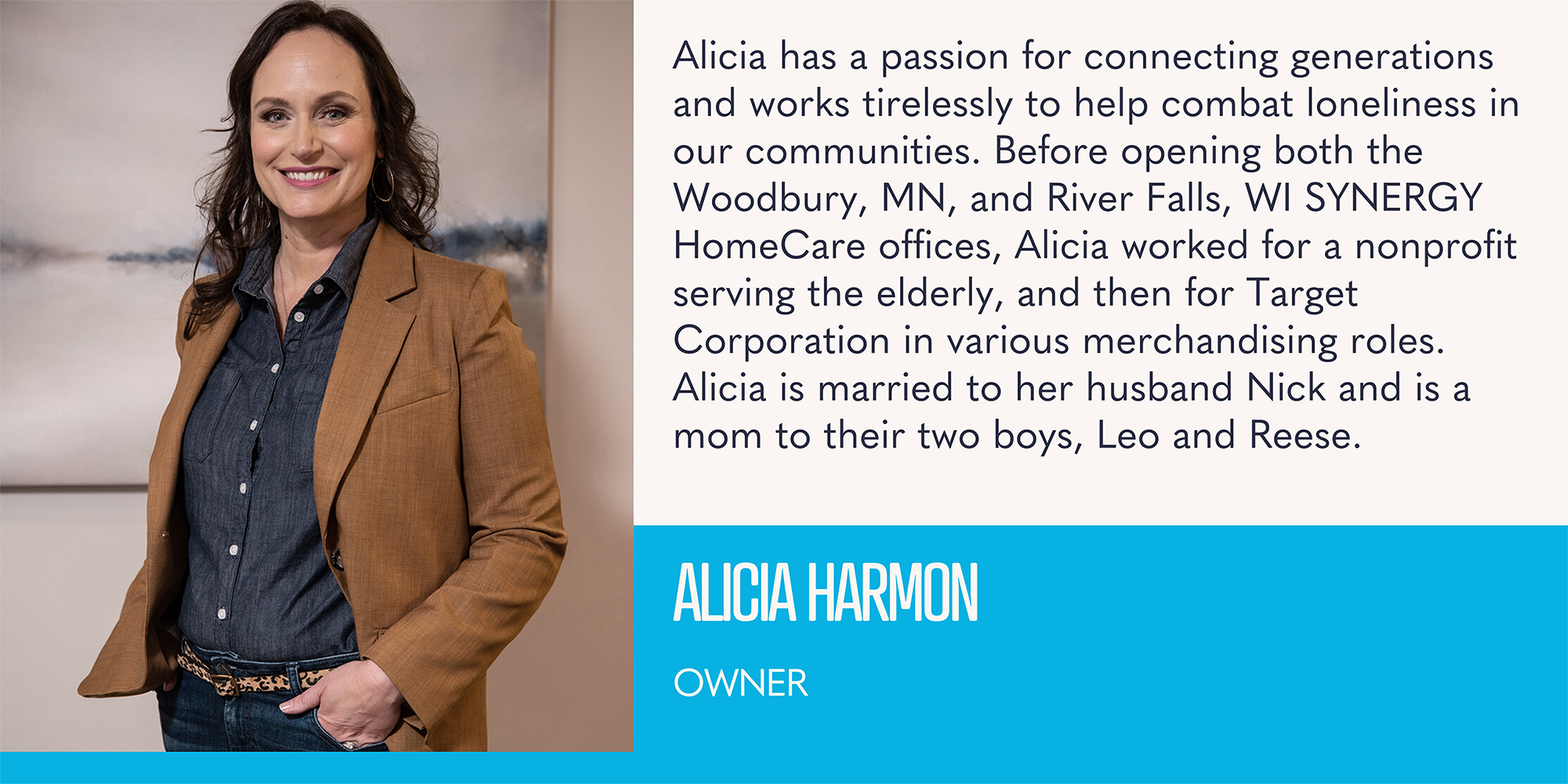 Photo of owner Alicia Harmon and bio