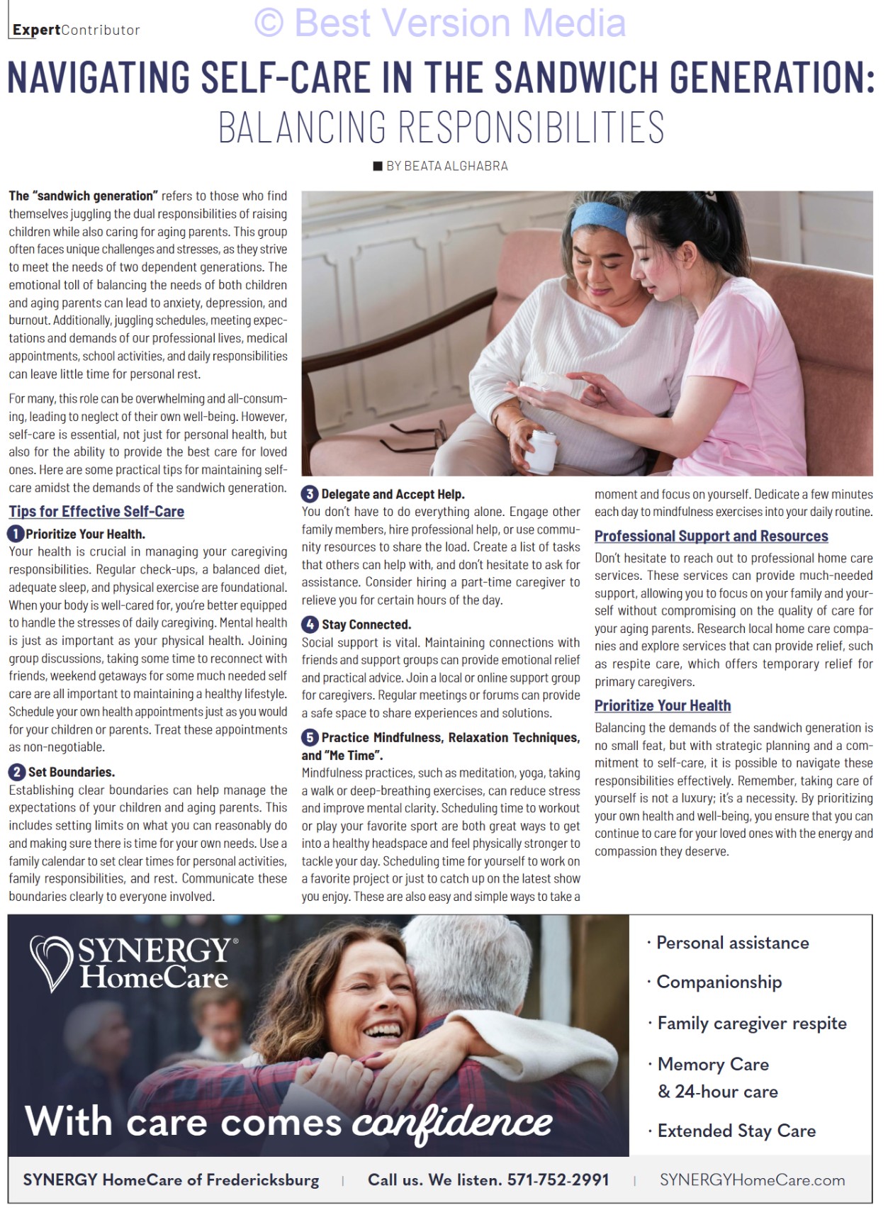 Beata Alghabra featured in Neighbors of Chancellorsville Magazine August 2024