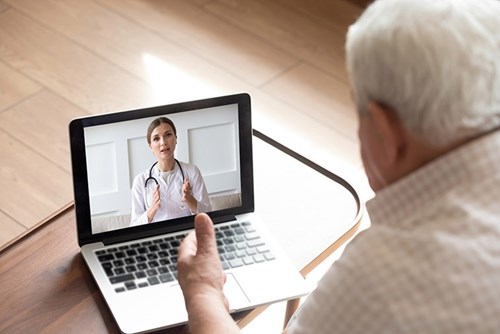 telehealth video call with patient and doctor