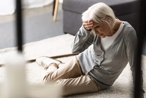 senior woman falling