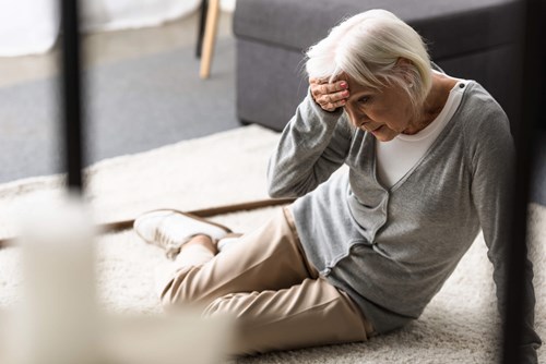 senior woman falling